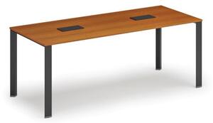 Stůl INFINITY 2000 x 900 x 750, třešeň + 2x stolní zásuvka TYP IV, černá