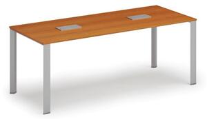 Stůl INFINITY 2000 x 900 x 750, třešeň + 2x stolní zásuvka TYP IV, stříbrná
