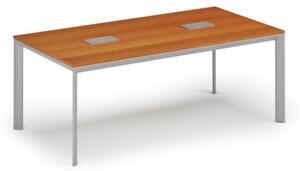 Stůl INVITATION 2000 x 1000 x 740, třešeň + 2x stolní zásuvka TYP I, stříbrná