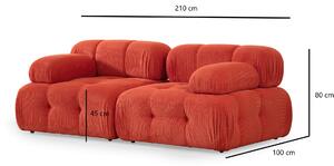 Atelier del Sofa 2-místná pohovka Doblo 2 Seater ( L1-1R), Červená