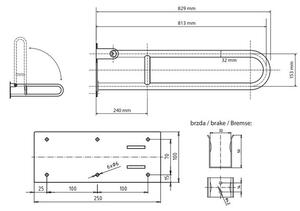 Bemeta Madlo sklopné U 81 cm, bílé 301102084