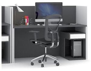 Sestava kancelářského stolu FUTURE s paravany, bílá/grafitová