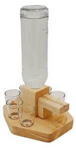 Dekorace Dřevo výrobky Dřevěný stojan s panáky (6ks) 45 ml s otvorem na lahev PR/102