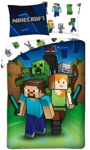 Bavlněné ložní povlečení Minecraft - motiv Útok - 100% bavlna - 70 x 90 cm + 140 x 200 cm