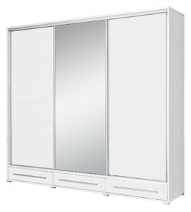 Šatní skříň s posuvnými dveřmi Hajoresta 1 (bílá) (se zrcadlem). Akce -20%. 1123827