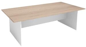 Jednací stůl PRIMO WHITE, 2400 x 1200 mm, bílá/dub přírodní