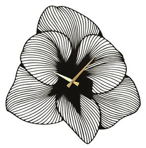 Wallexpert Dekorativní kovové nástěnné hodiny Azalea Metal Wall Clock - APS039 70 - Black, Černá