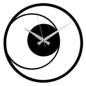Wallexpert Dekorativní kovové nástěnné hodiny Circle 15, Černá