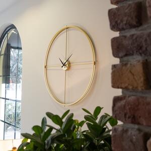 Wallexpert Dekorativní kovové nástěnné hodiny Arcadia Metal Wall Clock - APS075, Zlatá
