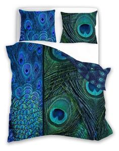 Faro Bavlněné saténové povlečení NOBILE 007 140x200 cm + 70x90 cm modré/zelené