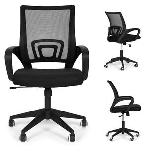 Otočné křeslo, konturovaná kancelářská židle, černá ModernHome