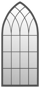 Zahradní zrcadlo černé 100 x 45 cm železo pro použití venku