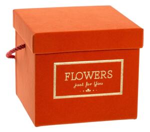 Flower box oranžový sametový 15x15x13 cm