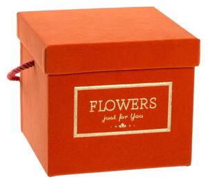 Flower box oranžový sametový 15x15x13 cm