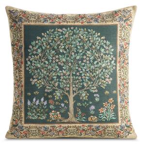 GOBELÍNOVÁ DEKORAČNÍ POVLAK NA POLŠTÁŘ FESTIVE VERDE 45X45 CM VZOROVANÁ