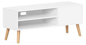 TV stolek – bílý minimalistický design, 120 × 40 × 49 cm