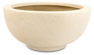 Polystone Ego Plus miska Grey Barva květináče: Krémová, Rozměry: Průměr 40 cm, Výška 18 cm