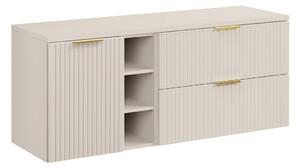 Comad Závěsná skříňka pod umyvadlo Adele Cashmere s deskou 140 cm kašmírová