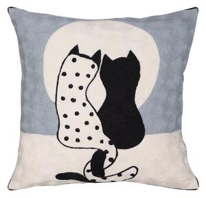 Povlak ART WOOL lovely cats smetanovočerná 45 x 45 cm