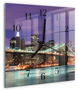Skleněné hodiny na stěnu Horizontální most zskc-30x30-00171901