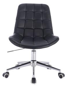 LuxuryForm Židle PARIS na stříbrné podstavě s kolečky - černá