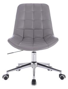 LuxuryForm Židle PARIS na stříbrné podstavě s kolečky - šedá