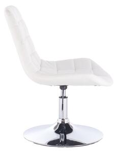 LuxuryForm Židle PARIS na kulaté stříbrné podstavě - bílá