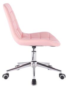 LuxuryForm Židle PARIS na stříbrné podstavě s kolečky - růžová