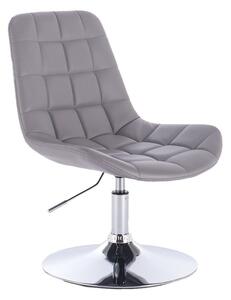 LuxuryForm Židle PARIS na kulaté stříbrné podstavě - šedá