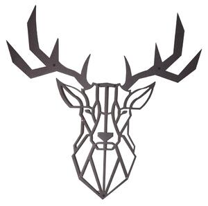 Wallexpert Dekorativní kovový nástěnný doplněk Deer, Černá
