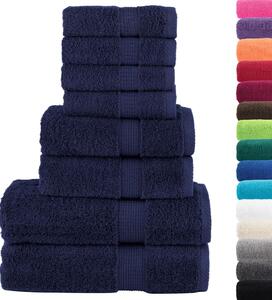 8dílná sada ručníků Premium SOLUND navy modrá 600 g/m²