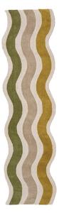 Zelený/v přírodní barvě ručně tkaný vlněný běhoun 80x300 cm Cascade Wool – Flair Rugs