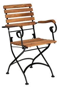 PARKLIFE Skládací židle s područkami set 2 ks - hnědá/černá