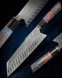 KnifeBoss kuchařský damaškový nůž Chef / Kiritsuke 8" (200 mm) Chameleon