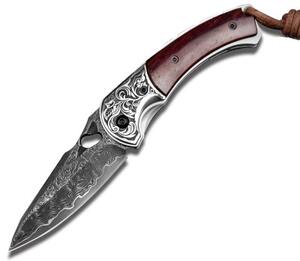 KnifeBoss damaškový zavírací nůž Flare EDC VG-10