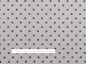 Biante Bavlněné ložní povlečení Sandra SA-311 Tmavě šedé hvězdičky na šedém Prodloužené 140x220 a 70x90 cm