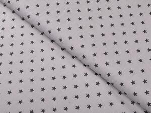 Biante Bavlněný povlak na polštář s lemem Sandra SA-311 Tmavě šedé hvězdičky na šedém 30 x 50 cm