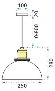 Toolight - Závěsná stropní lampa Verto C - transparentní - APP046-1CP