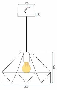 Toolight - Závěsná stropní lampa Industry - černá - APP236-1CP