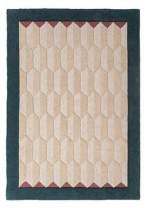 Ručně tkaný vlněný koberec v přírodní barvě/zelenomodrý 120x170 cm Apex Border Wool – Flair Rugs