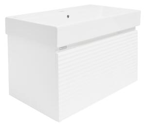 Koupelnová skříňka s umyvadlem Naturel Savona 78x43x44,8 cm bílá lesk SAVONA80BISAT