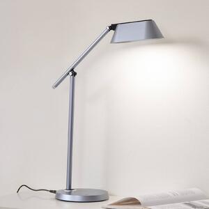 Stolní lampa Lindby LED Thies, šedá, ABS, výška 78 cm, stmívatelná