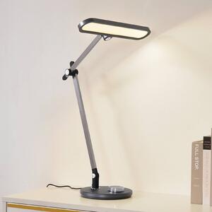 Stolní lampa Lindby LED Elvir, šedá, hliník, výška 53 cm, CCT