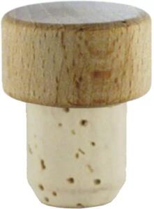 Špunt korkový, 12ks, dřevěná hlavička průměr 19 mm, pro láhev 222208014,15,25,26,27