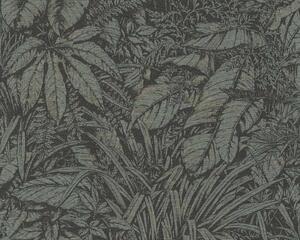 A.S. Création | Vliesová tapeta na zeď Smart Surfaces 39560-4 | 0,53 x 10,05 m | černá, zelená, metalická