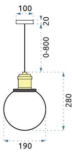 Toolight - Závěsná stropní lampa Verto B - transparentní - APP044-1CP