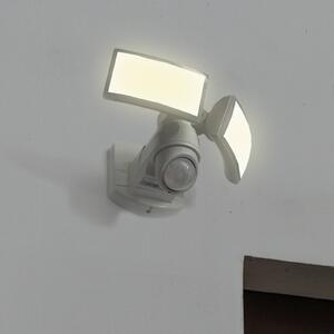 LUTEC Venkovní nástěnný reflektor ARC s LED a senzorem, bílý, 28 cm, 2 žárovky, IP54, Bílá / opál, Plast, Moderní, Nástěnné svítidlo