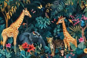 Obraz zvířata z džungle
