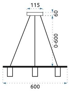 Toolight - Závěsná stropní lampa Line - černá - APP420-3CP