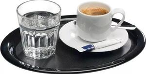 Servírovací tácek, podnos APS ovál 26 x 20 cm melamin, černý